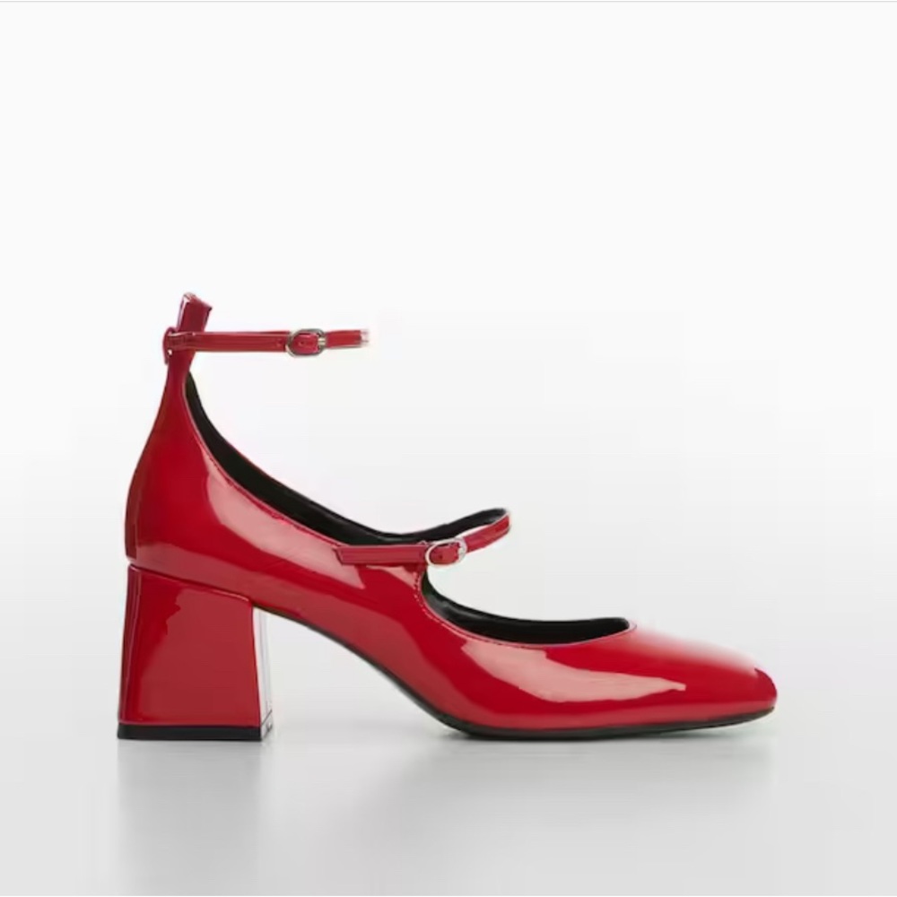 Mango red Mary Jane heels size 7.5 never worn